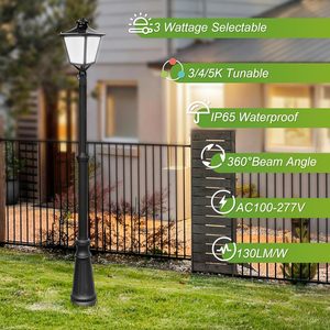 LED Lantern <b>Post</b> Top <b>Light</b> 80W/100W/120W Adjustable 3CCT Tunable 100-277V Outdoor Commercial Pole <b>Light</b> Fixture - Product Image 2