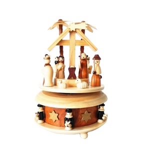 Cảnh chúa giáng sinh Giáng Sinh bằng gỗ cơ chế hộp nhạc cho quà tặng - Product Image 1