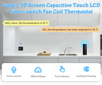 Thermostat intelligent WiFi numérique Rti-Tek, écran tactile capacitif LCD, design moderne, capacité de refroidissement à 2 tuyaux, systèmes FCU HVAC, Google Home