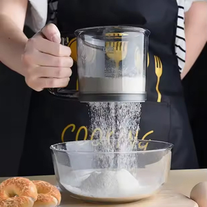 Đa Chức Năng Tay Báo Chí Thiết Kế Baking Duy Nhất Hai Lớp Sàng Bột Sàng Lọc Lọc Lưới Tốt Sàng Lọc Cup Cho Nhà Bếp - Product Image 1