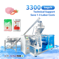 Machine d'emballage automatique à grande vitesse pour sachets préformés, poudre de fraise, sachet plat à fermeture éclair, remplissage et scellage de doypack