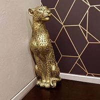 Sculpture d'art moderne en résine de léopard de grande taille pour intérieur, statue de guépard de luxe pour la décoration de la maison, de l'hôtel, du bureau ou du salon