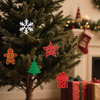 Ornements de Noël en feutre en forme d'élk de dessin animé, décorations suspendues pour les fêtes, adaptées à l'arbre de Noël et à la décoration de la maison