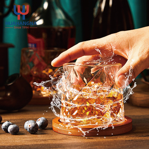 Verres à whisky rotatifs en cristal de 190 ml, style diamant, pour Scotch, Bourbon, <span class=keywords><strong>Rhum</strong></span> - Product Image 4