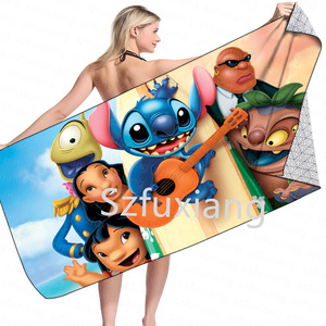 Giá Rẻ Giá Khâu Mô Hình Trẻ Em Phim Hoạt Hình Phim Hoạt Hình Nhanh Chóng Làm Khô Bãi Biển Khăn Ném Tắm Chăn - Product Image 2