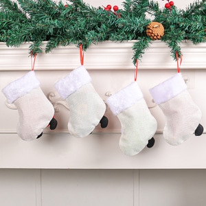 <b>Hot</b> Selling Cloth Christmas <b>Socks</b> Soft Plush Trim Cartoon Character Details Red Hanging Strings Christmas Tree Decoration 0-24 - Product Image 2
