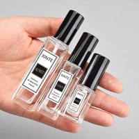 Vente flash - Flacon de parfum carré transparent rechargeable avec étiquettes personnalisables, 5 ml, 10 ml, 15 ml, 20 ml, 30 ml, 100 ml, avec bouchon pulvérisateur à vis