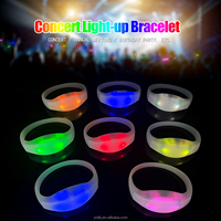 Bracelet LED lumineux en silicone, vente chaude, pour fête et concert, vente en gros