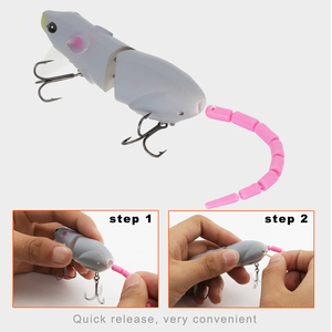 Nuevo molde Pike pesca de agua dulce 85mm/17g dura pesca ratón atraer flotante señuelo cebo rata - Product Image 4