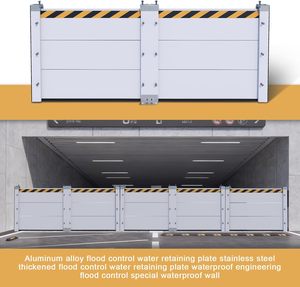 Barrière anti-inondation en aluminium argenté, facile à installer, taille personnalisable, pour porte de garage à domicile ; barrage anti-inondation modulaire imperméable, rapide - Product Image 5