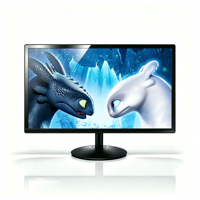 Nouveau Moniteur PC Plat LED TN Noir 19,5 Pouces, Vente en Gros Usine, 1600x900 HD+, 60Hz, VGA, Montage VESA, Temps de Réponse 3,6ms, Usage Professionnel