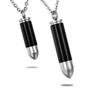 Bala joyería de la cremación urna Collar para las cenizas de acero inoxidable Memorial colgante para los hombres - Product Image 3