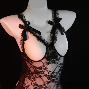 Lemon Story Body en dentelle grande taille pour femme, lingerie transparente, nuisette, entrejambe ouvert, costume de séduction sexy - Product Image 1