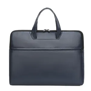 Porte-documents en cuir PU pour hommes et femmes, sacoche à épaule pour ordinateur portable Business Vintage Slim, sacoche pour hommes et femmes, PU OEM cuctom