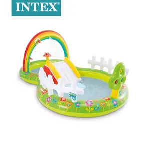 Intex 57154 8形彩虹覆盖花园游泳池充气儿童游泳池