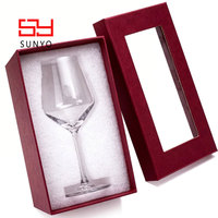 Ensemble de verrerie de luxe personnalisé pour mariage, gobelets à vin en cristal rouge et blanc, logo imprimé pour hôtel, restaurant, fêtes
