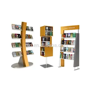 Estantes de Libros Personalizados de alta calidad para exhibición de tienda, soportes de exhibición de libros de madera, estante de exhibición de libros
