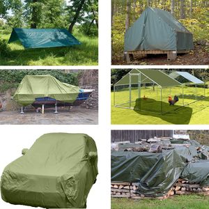 2026 Nieuwe Heavy Duty Waterdichte Cargovers Polyester Donkergroen Katoenen Canvas Zeil Materiaal - Product Image 3