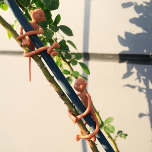 Attaches de plantes souples et réutilisables en PVC, forme d'animal grenouille jaune-vert, extensibles et ajustables - Product Image 5