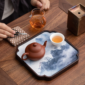 Walnut Wood Chinese <b>Tea</b> <b>Tray</b> Irregular Shape Heat Resistant <b>Tea</b> Ceremony Accessories For Afternoon <b>Tea</b> - Product Image 2