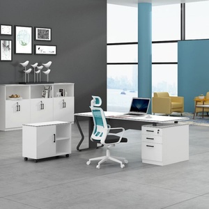 Modern Executive Office <b>Desk</b> with Storage High Quality Wooden Top L Shaped Workstation for Manager CEO Luxury Office <b>Desk</b> - Product Image 1