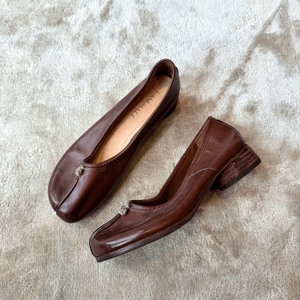 2026 Scarpe Basse da <span class=keywords><strong>Donna</strong></span> di Tendenza, <span class=keywords><strong>Ballerine</strong></span> Casual con Punta Divisa in Pelle Rossa di Cavallo, Collezione Primavera - Product Image 4