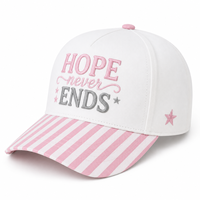 Casquette de baseball rétro ajustable en coton avec logo brodé 3D personnalisé, visière rayée et 5 panneaux, couleur assortie, style Faith