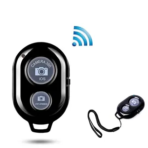 Controle remoto sem fio azul para celular, obturador monopé para selfie com timer para ios e android