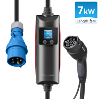 Chargeur EV portable 32 ampères 230V AC réglable 7kW IP65 Type 2 avec câble de 5m Neuf