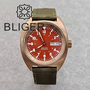 <span class=keywords><strong>Reloj</strong></span> mecánico de moda <span class=keywords><strong>para</strong></span> hombre personalizado Bliger, esfera luminosa de cristal de zafiro de 36/39mm con función de buceo, correa de lona de goma - Product Image 4