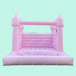 Casa di rimbalzo rosa pastello bianca del castello di salto rimbalzante gonfiabile commerciale materiale del PVC per il noleggio del partito degli adulti dei bambini - Product Image 5