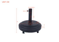 Support de parapluie extérieur lesté robuste de 25kg pour patio et bases de support pour parasols à poteau central