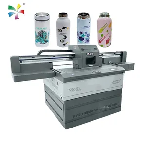 9060 Metal Glass Wood Materials Flatbed Inkjet Printing Machine Digital UV LED Printer With Rotary Attachment