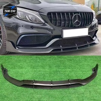 Spoiler de pare-chocs avant en fibre de carbone style Tanchi pour Mercedes-Benz Classe C W205 C200 C300 Sport 2015-2021 A30-07