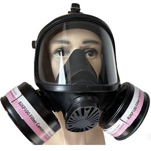 Masker Gas Wajah Penuh MF15 dengan Tabung Filter B2KP100 Bersertifikasi <span class=keywords><strong>CE</strong></span> Perlindungan Kimia Perlindungan Penuh Terhadap Gas dan Partikel - Product Image 1