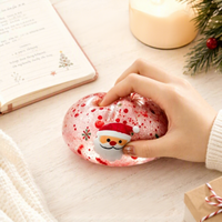 Jouets à presser en forme de boulettes de Noël, mignons, sur le thème de Noël, transparents, avec paillettes, avec boîte cadeau à fenêtre colorée