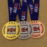 Médaille sportive personnalisée en alliage de zinc durable, or, argent, bronze, trophée de course avec ruban pour la compétition de marathon, souvenir