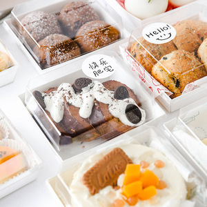 เค้กทีรามิสุแบบม้วน แซนด์วิช สโนว์เมด ทาร์ต ขนมปังแฮมเบอร์เกอร์ กล่องขนมหวาน เคลือบลามิเนตแบบด้าน ลายนูน วัสดุรีไซเคิล เกรดสำหรับอาหาร - Product Image 6