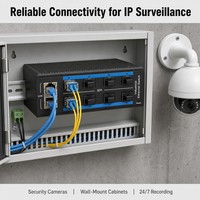 Switch Gigabit Industrial Simple Administrado, 8 Puertos SFP, 2 Puertos RJ45, Fibra Ethernet, Carcasa Metálica para Riel DIN