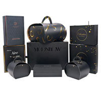 Boîte cosmétique de maquillage de beauté de marque personnalisée avec insertion boîte de parfum boîte d'emballage noire en papier magnétique de luxe