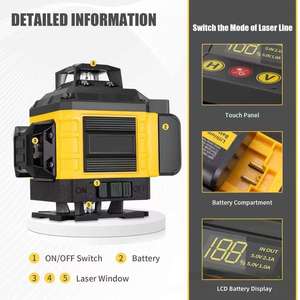 Niveau laser vert 4D 16 lignes à auto-nivellement 360° horizontal et vertical avec trépied réglable – <span class=keywords><strong>Prix</strong></span> usine OEM - Product Image 6