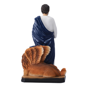 รูปปั้นโซโลมอนและสิงโตเรซินโซโลมอนขนาด12นิ้วรูปปั้นตกแต่งรูปปั้นสิงโตและสิงโตบนฐานของขวัญทางศาสนา - Product Image 4