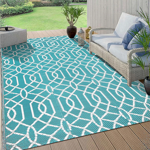 Tissé Réversible RV En Gros PP <span class=keywords><strong>Camping</strong></span> Tapis Tapis En Plastique Recyclé Pour Patio RV Tapis D'extérieur Tapis 5x8ft RV Camper Tapis - Product Image 2