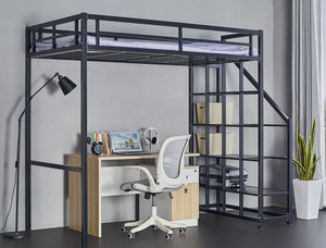 Оптовая продажа, промышленная Высококачественная стальная металлическая Лофт-кровать с одной или настольной кроватью - Product Image 3