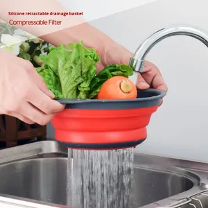 <span class=keywords><strong>Panier</strong></span> de lavage pour fruits et légumes, passoire de cuisine de qualité alimentaire, ensemble de passoires pliables, <span class=keywords><strong>panier</strong></span> passoire rond avec poignée - Product Image 4