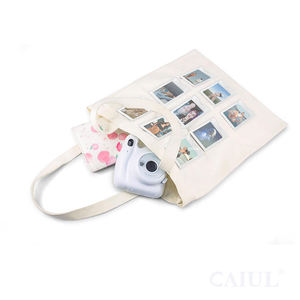 กระเป๋าใส่รูปถ่าย Caiul 9 ช่อง ผลิตจากผ้าแคนวาสออร์แกนิค รีไซเคิล ใช้ซ้ำได้ เป็นมิตรกับสิ่งแวดล้อม ขนาดใหญ่ สำหรับกล้อง <span class=keywords><strong>Fujifilm</strong></span> <span class=keywords><strong>Instax</strong></span> และการช้อปปิ้ง - Product Image 5