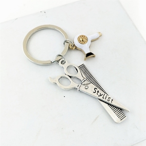 Tijeras de estilista, secador de pelo, peine, llavero de peluquero - Product Image 4