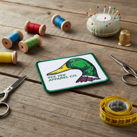 Patch thermocollant tissé fin haute densité, broderies personnalisées avec logo de marque, texte et motifs animaux pour vêtements, chapeaux, vente en gros