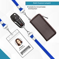 Flat Polyester Lanyard with Swivel Hook Metal Badge Clip Neck Strap for ID Cards Keys Whistle Promotional Gift Event Gear