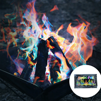 Poudre magique pour foyer et feu de camp aux flammes colorées pour Halloween, anniversaire, mariage, fête, décorations festives, non toxique